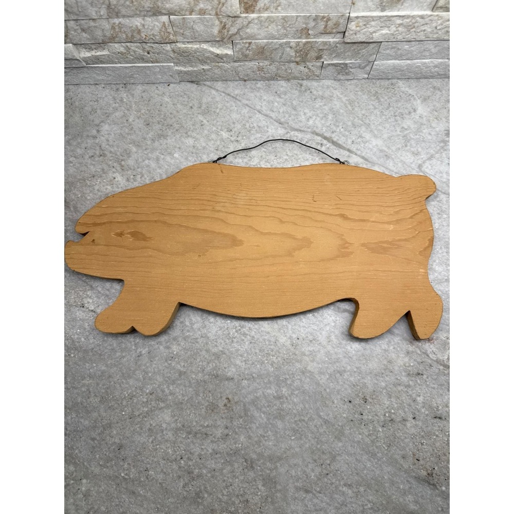 Wooden Cutting Board Pig Vintage Farmhouse Decor 18.5" - Picture 3 of 11